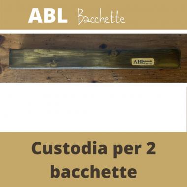 ABL D Custodia porta bacchette in legno per due bacchette