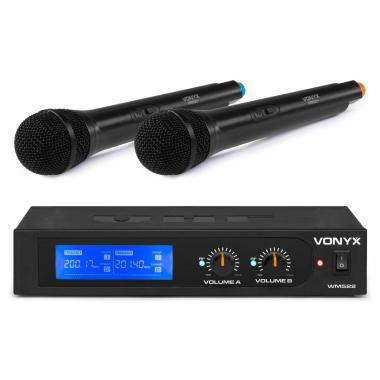 Vonyx wm522 set microfono vhf a 2 canali con 2 palmari