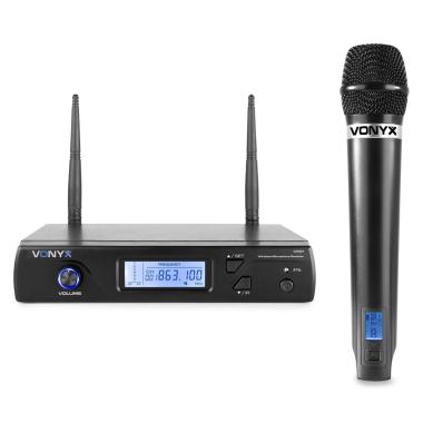 Vonyx wm61 microfono wireless uhf 16ch con 1 microfono palmare