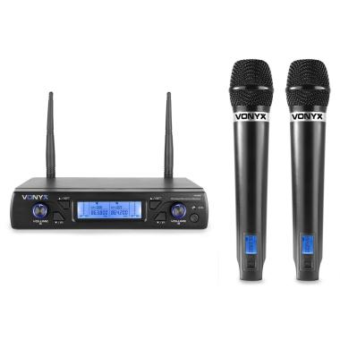 Vonyx wm62 microfono wireless uhf 16ch con 2 microfoni palmari