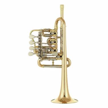 SCHAGERL "BERLIN" MEISTER PICCOLO TRUMPET IN Bb/A GOLD PLATED