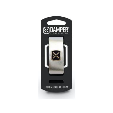 Ibox damper dm sm01 metallic silver leather damper ferma corde per chitarra e basso small