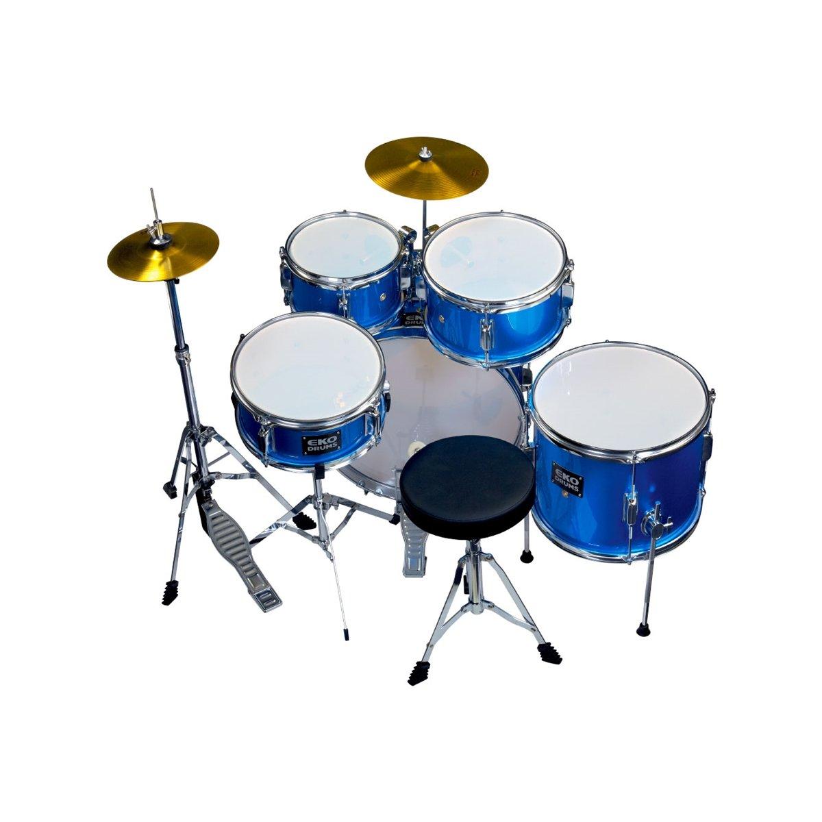 Eko drums ed200 blue metallic batteria acustica per bambini ( 5 pezzi)