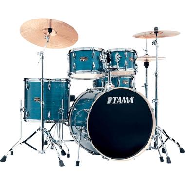 TAMA IP52H6W-HLB Imperialstar 5-pezzi Kit Completo cassa 22 & Meinl HCS Bronze cymbals HAIRLINE BLUE